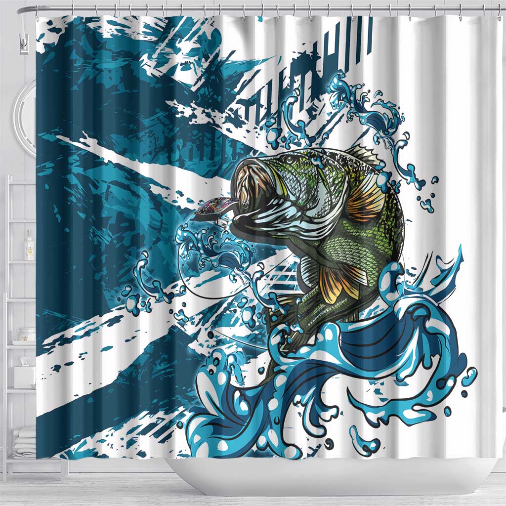 Bass Fishing Fisherman Shower Curtain Fish Sport Largemouth - Wonder Print Shop