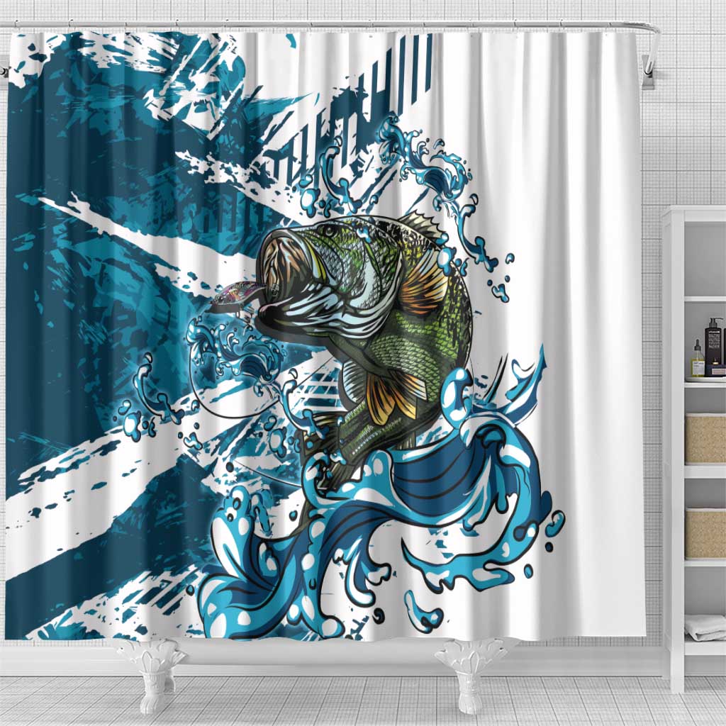 Bass Fishing Fisherman Shower Curtain Fish Sport Largemouth - Wonder Print Shop
