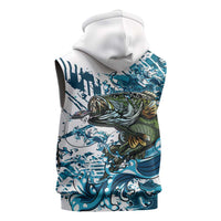 Bass Fishing Fisherman Sleeveless Hoodie Fish Sport Largemouth - Wonder Print Shop