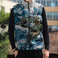 Bass Fishing Fisherman Sleeveless Puffer Jacket Fish Sport Largemouth - Wonder Print Shop