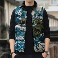 Bass Fishing Fisherman Sleeveless Puffer Jacket Fish Sport Largemouth - Wonder Print Shop