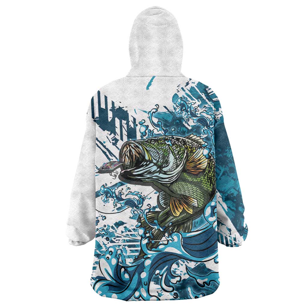 Bass Fishing Fisherman Wearable Blanket Hoodie Fish Sport Largemouth - Wonder Print Shop
