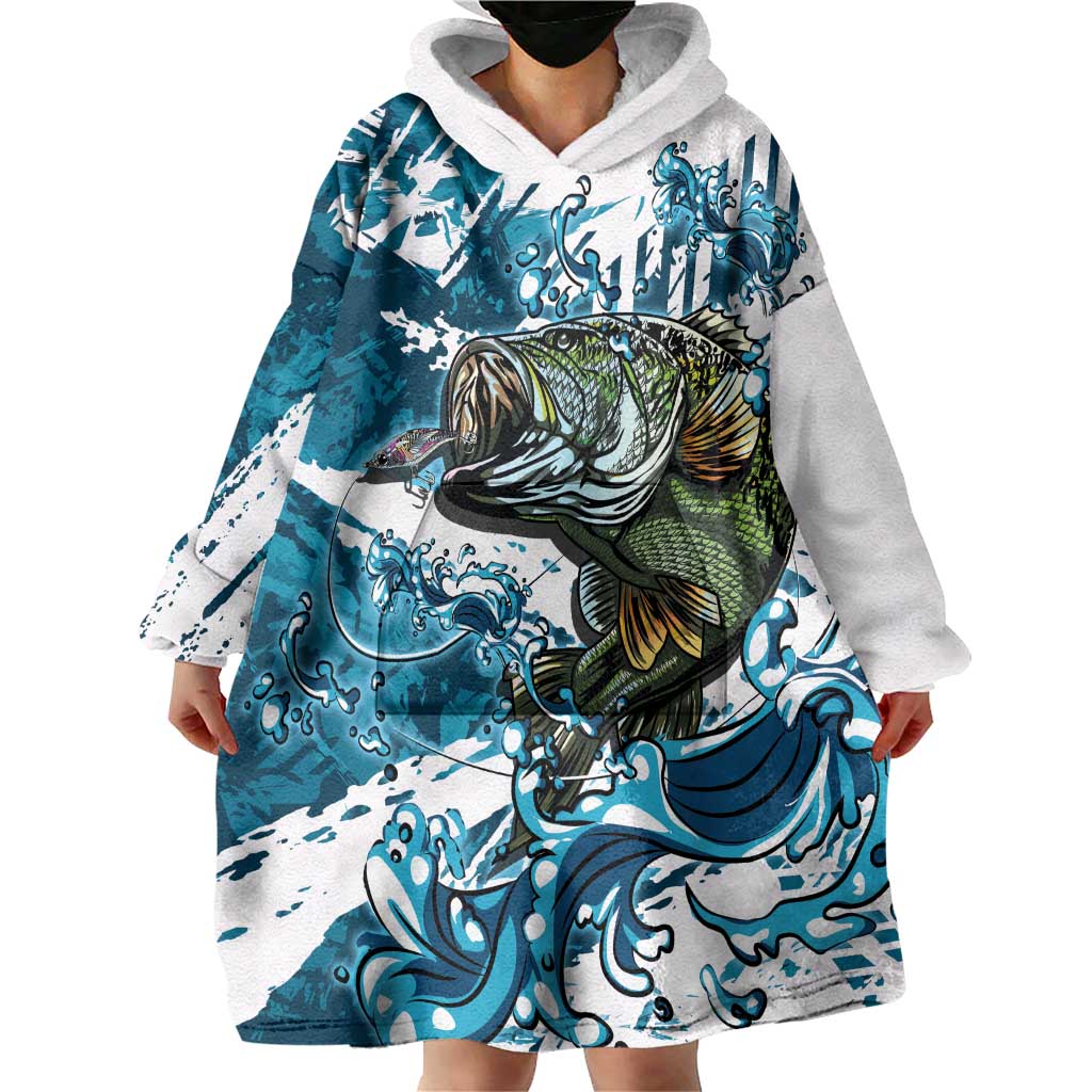 Bass Fishing Fisherman Wearable Blanket Hoodie Fish Sport Largemouth - Wonder Print Shop