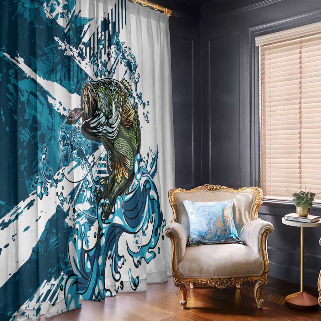 Bass Fishing Fisherman Window Curtain Fish Sport Largemouth - Wonder Print Shop