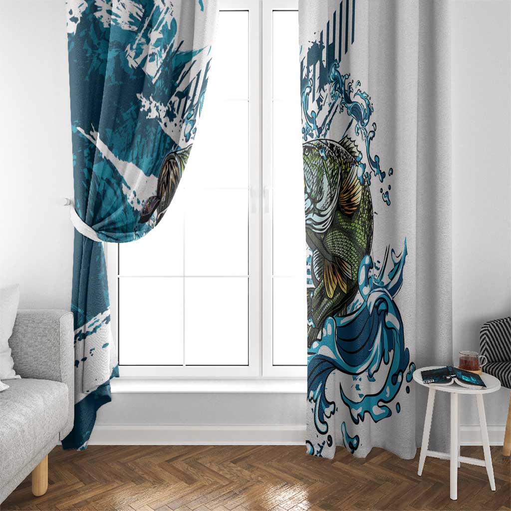 Bass Fishing Fisherman Window Curtain Fish Sport Largemouth - Wonder Print Shop