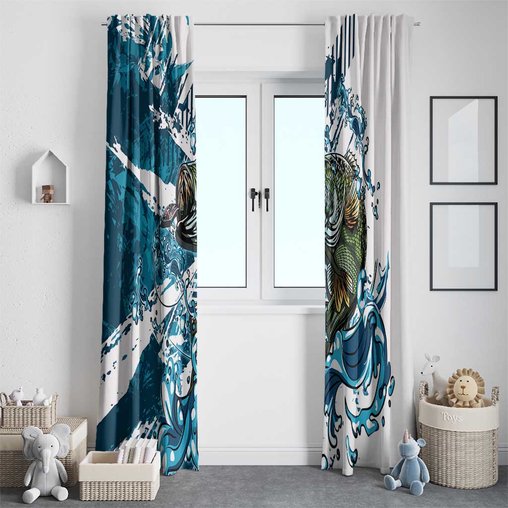 Bass Fishing Fisherman Window Curtain Fish Sport Largemouth - Wonder Print Shop