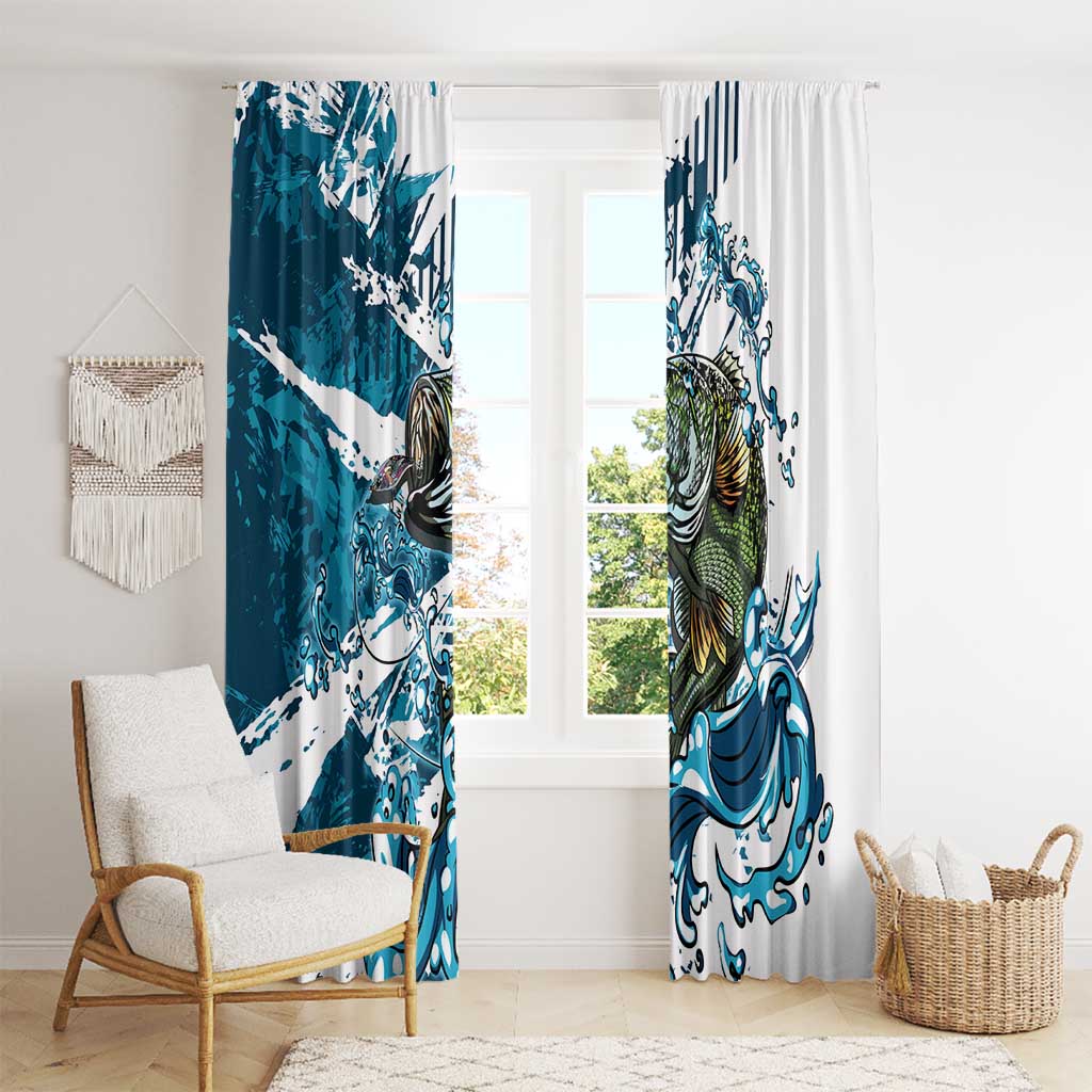 Bass Fishing Fisherman Window Curtain Fish Sport Largemouth - Wonder Print Shop