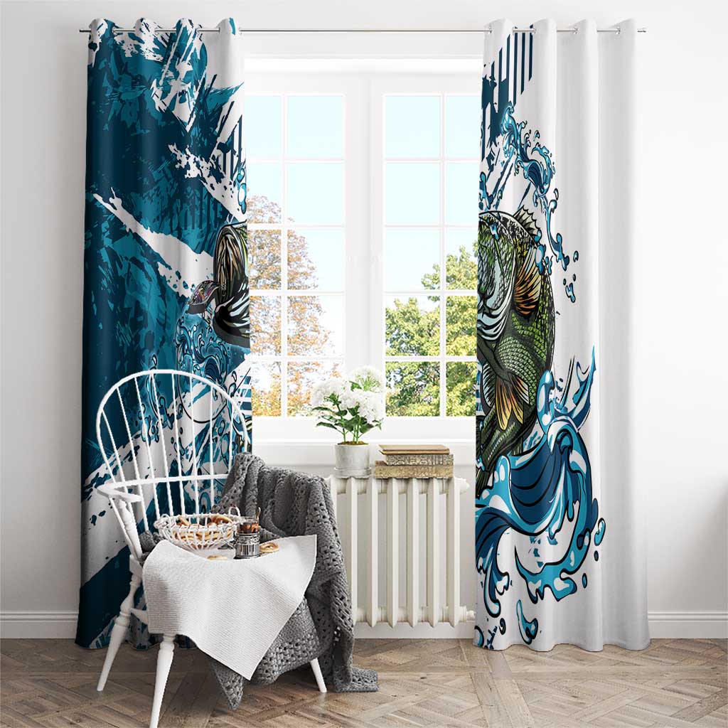 Bass Fishing Fisherman Window Curtain Fish Sport Largemouth - Wonder Print Shop