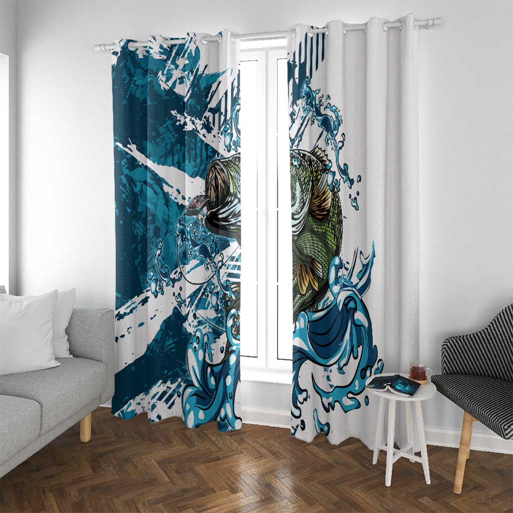 Bass Fishing Fisherman Window Curtain Fish Sport Largemouth - Wonder Print Shop