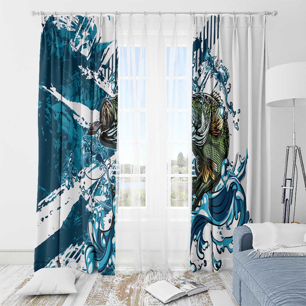 Bass Fishing Fisherman Window Curtain Fish Sport Largemouth - Wonder Print Shop
