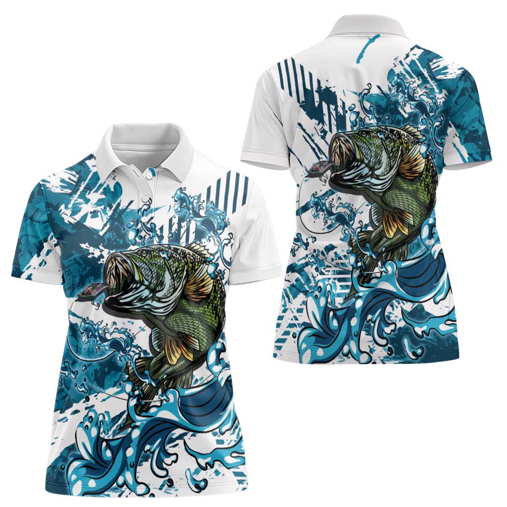 Bass Fishing Fisherman Women Polo Shirt Fish Sport Largemouth - Wonder Print Shop