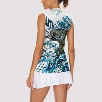 Bass Fishing Fisherman Women Sleeveless Polo Shirt Fish Sport Largemouth - Wonder Print Shop