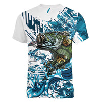 Bass Fishing Fisherman Women V-Neck T-Shirt Fish Sport Largemouth - Wonder Print Shop