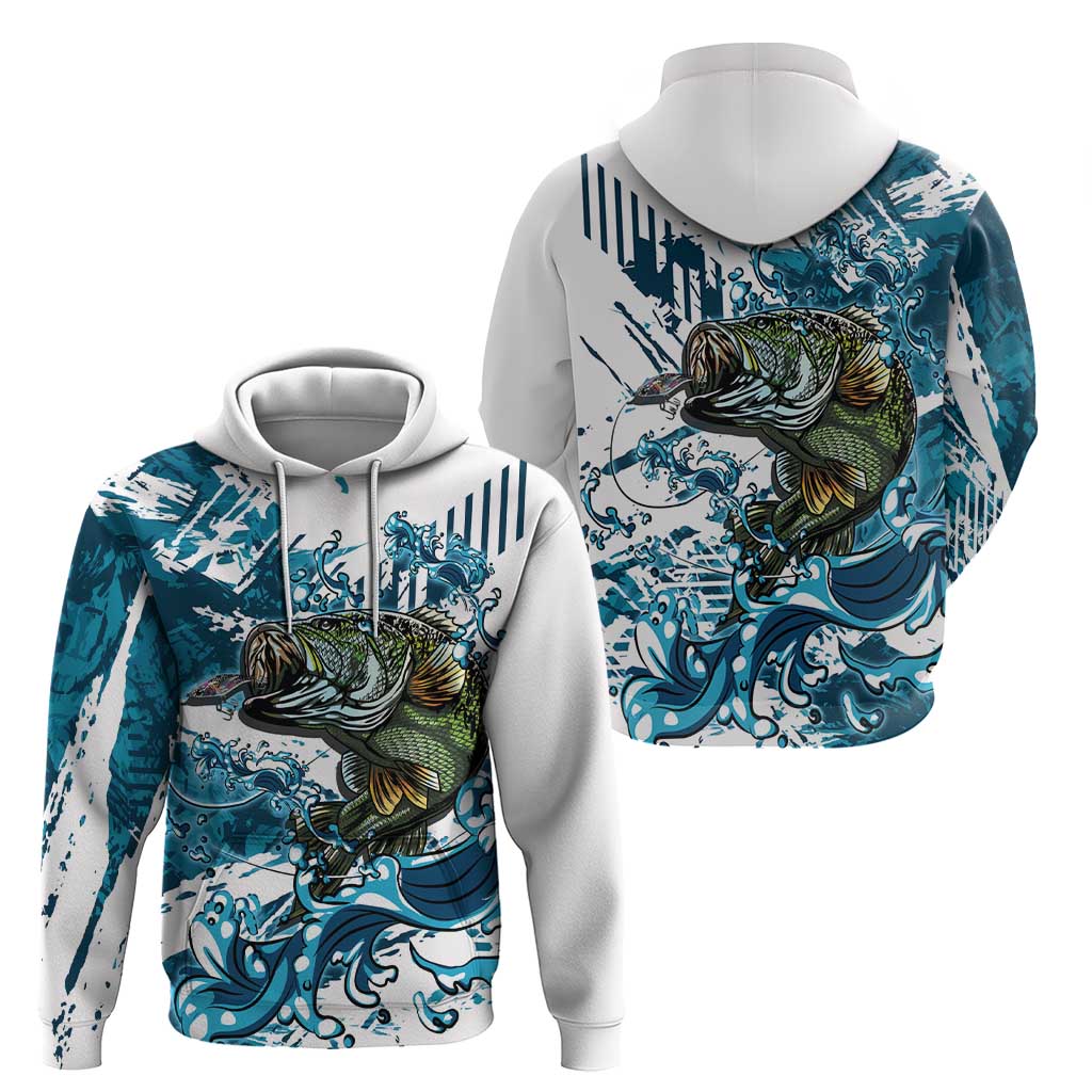Bass Fishing Fisherman Zip Hoodie Fish Sport Largemouth - Wonder Print Shop