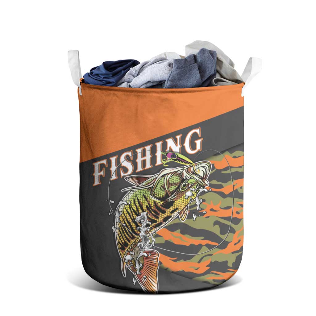 Bass Fishing Fisherman Laundry Basket Camouflag Pattern - Wonder Print Shop