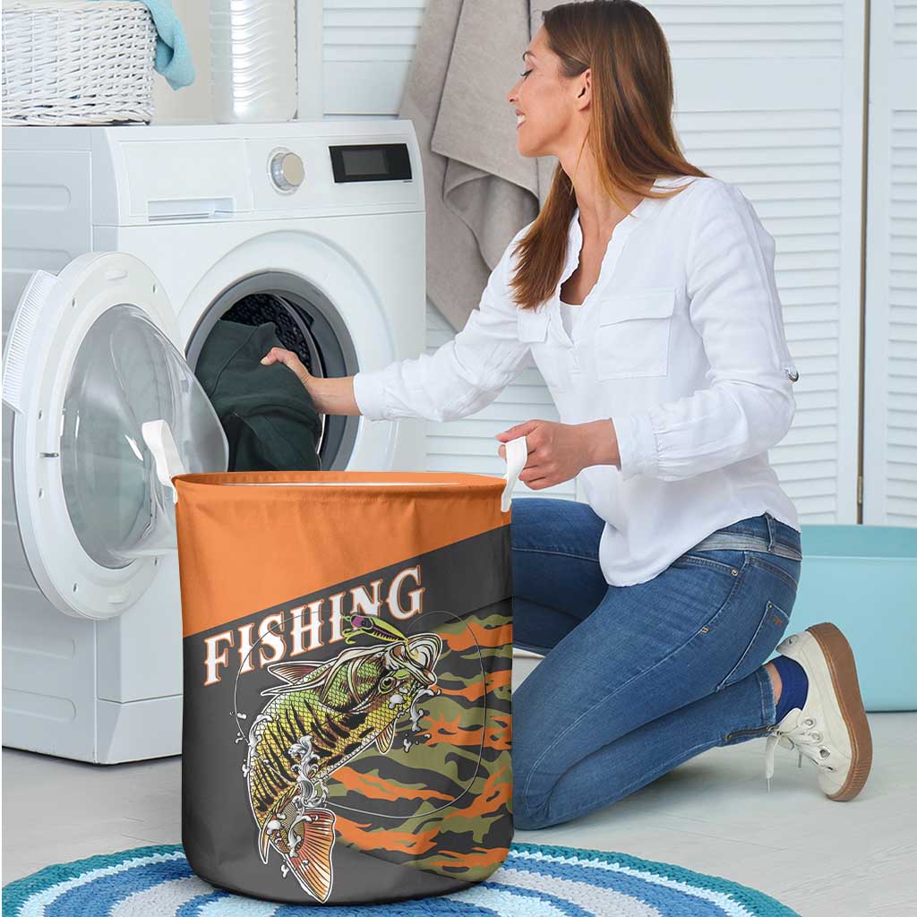 Bass Fishing Fisherman Laundry Basket Camouflag Pattern - Wonder Print Shop