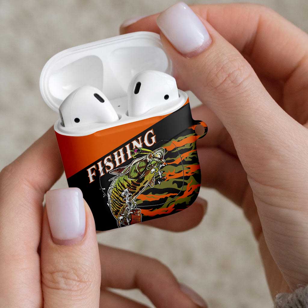 Bass Fishing Fisherman AirPods Case Camouflag Pattern - Wonder Print Shop