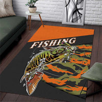 Bass Fishing Fisherman Area Rug Camouflag Pattern - Wonder Print Shop