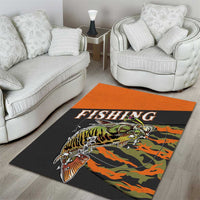 Bass Fishing Fisherman Area Rug Camouflag Pattern - Wonder Print Shop