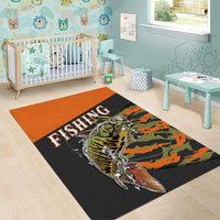 Bass Fishing Fisherman Area Rug Camouflag Pattern - Wonder Print Shop