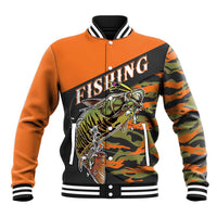 Bass Fishing Fisherman Baseball Jacket Camouflag Pattern - Wonder Print Shop