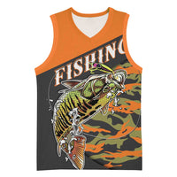 Bass Fishing Fisherman Basketball Jersey Camouflag Pattern - Wonder Print Shop