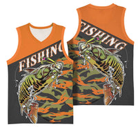 Bass Fishing Fisherman Basketball Jersey Camouflag Pattern - Wonder Print Shop