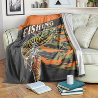 Bass Fishing Fisherman Blanket Camouflag Pattern - Wonder Print Shop
