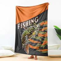 Bass Fishing Fisherman Blanket Camouflag Pattern - Wonder Print Shop