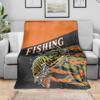 Bass Fishing Fisherman Blanket Camouflag Pattern - Wonder Print Shop