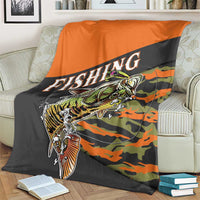 Bass Fishing Fisherman Blanket Camouflag Pattern - Wonder Print Shop