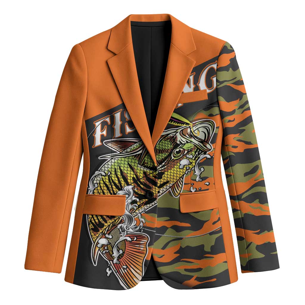 Bass Fishing Fisherman Blazer Camouflag Pattern - Wonder Print Shop