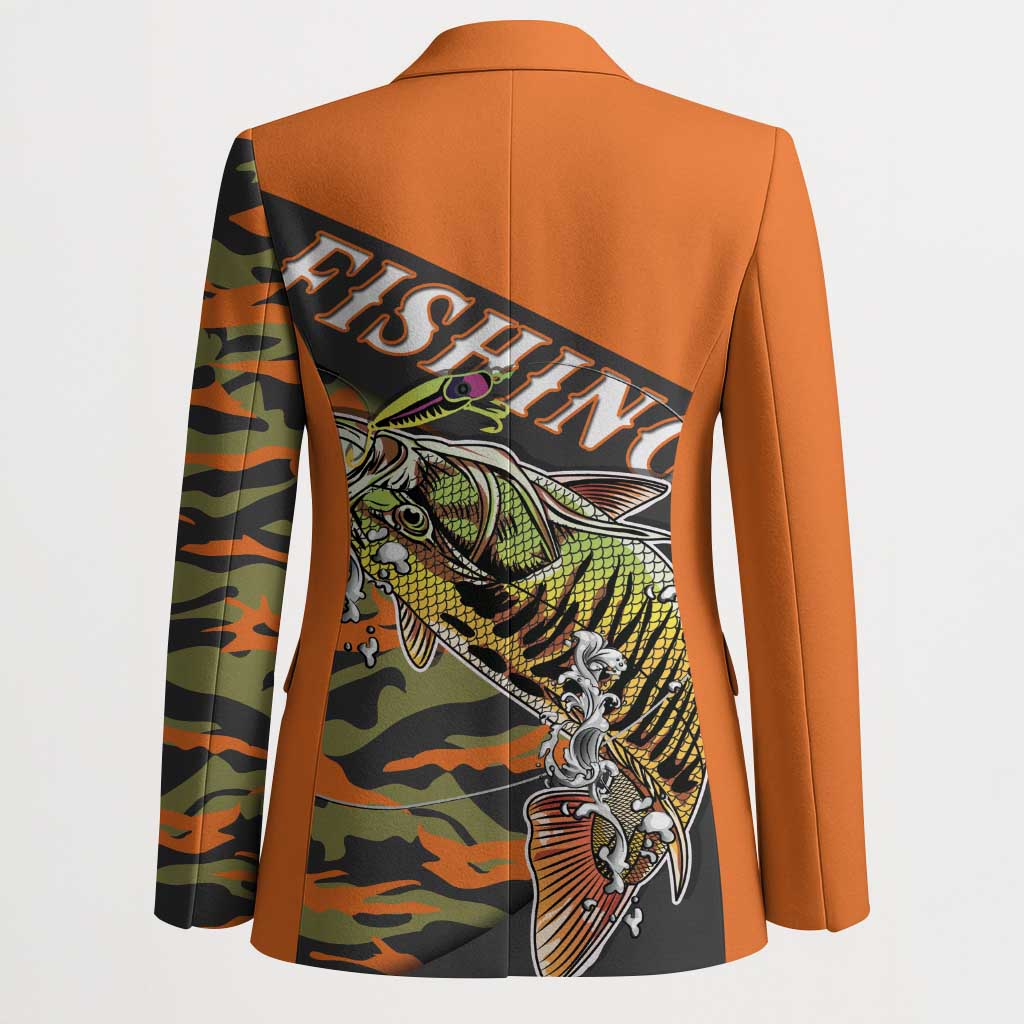 Bass Fishing Fisherman Blazer Camouflag Pattern - Wonder Print Shop