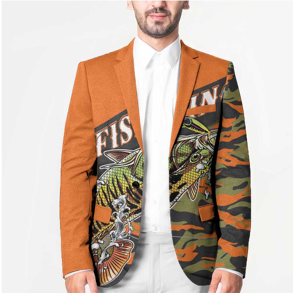 Bass Fishing Fisherman Blazer Camouflag Pattern - Wonder Print Shop