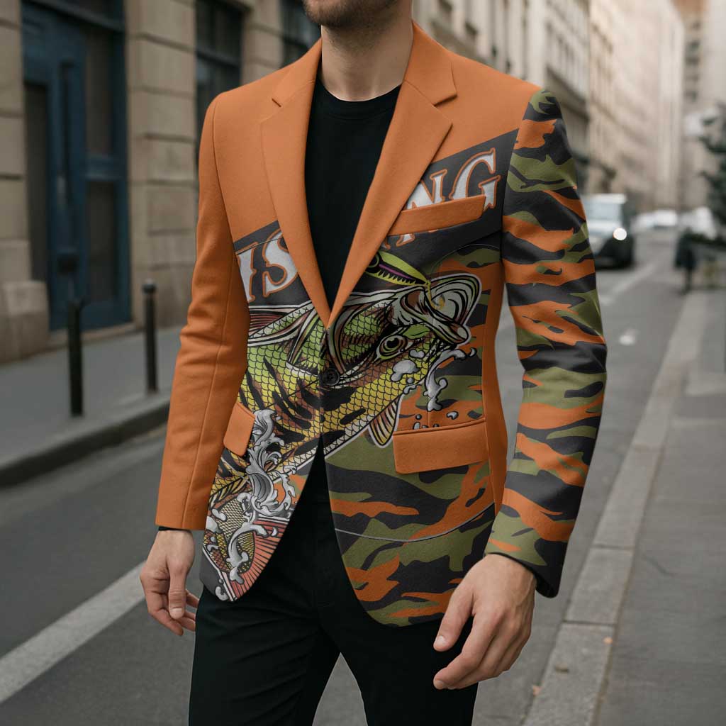 Bass Fishing Fisherman Blazer Camouflag Pattern - Wonder Print Shop