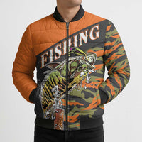 Bass Fishing Fisherman Bomber Puffer Jacket Camouflag Pattern - Wonder Print Shop