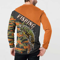 Bass Fishing Fisherman Button Sweatshirt Camouflag Pattern - Wonder Print Shop