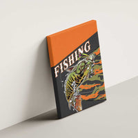 Bass Fishing Fisherman Canvas Wall Art Camouflag Pattern - Wonder Print Shop
