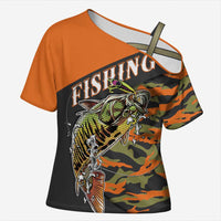 Bass Fishing Fisherman Cross Shoulder Shirt Camouflag Pattern - Wonder Print Shop