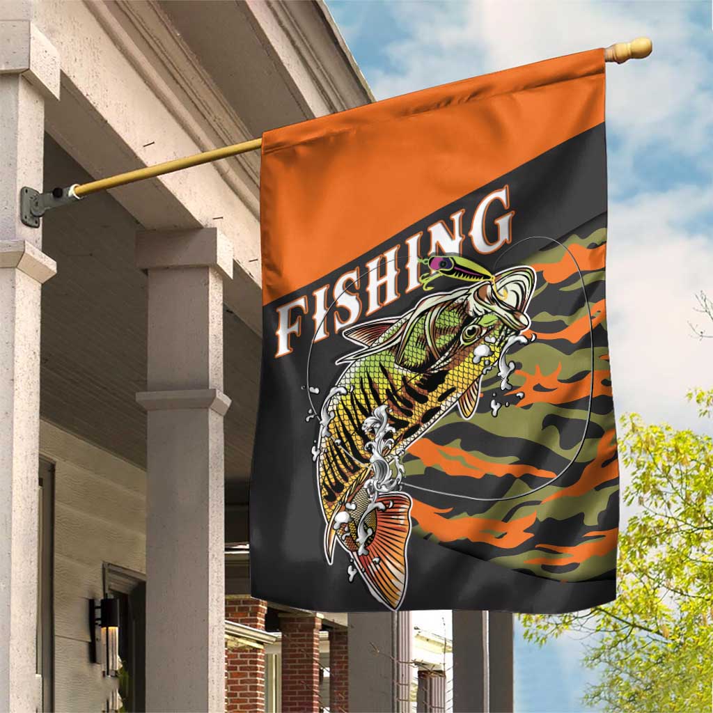Bass Fishing Fisherman Garden Flag Camouflag Pattern - Wonder Print Shop