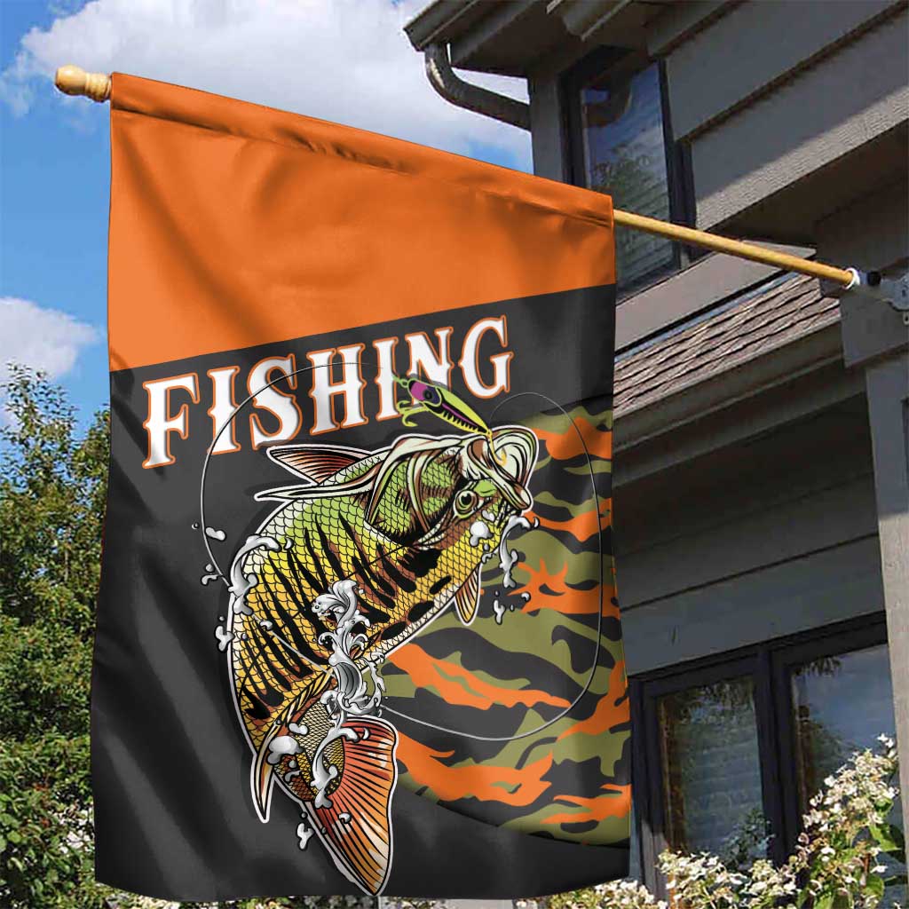 Bass Fishing Fisherman Garden Flag Camouflag Pattern - Wonder Print Shop