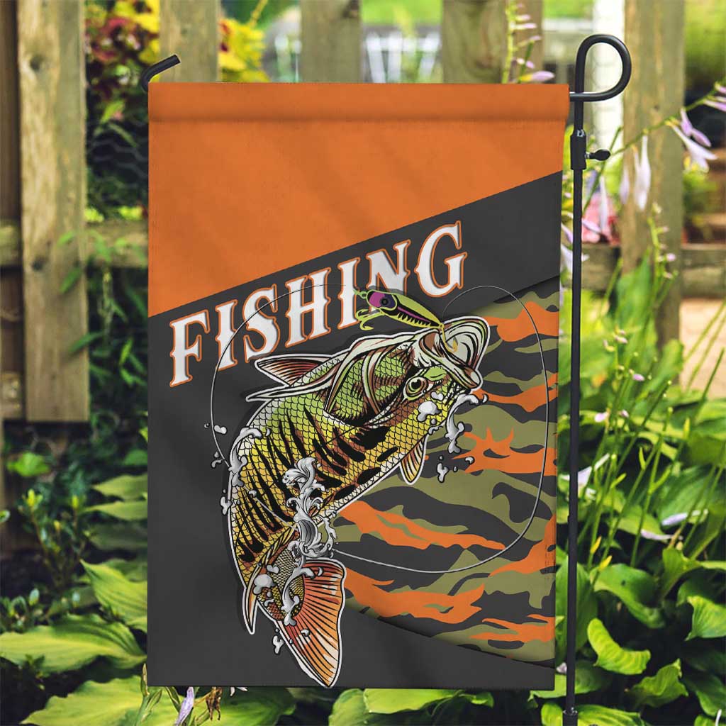 Bass Fishing Fisherman Garden Flag Camouflag Pattern - Wonder Print Shop