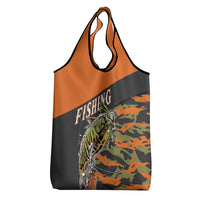 Bass Fishing Fisherman Grocery Bag Camouflag Pattern - Wonder Print Shop