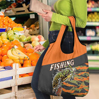 Bass Fishing Fisherman Grocery Bag Camouflag Pattern - Wonder Print Shop