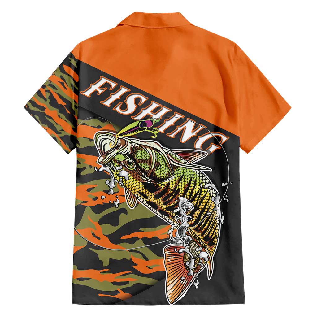 Bass Fishing Fisherman Hawaiian Shirt Camouflag Pattern - Wonder Print Shop