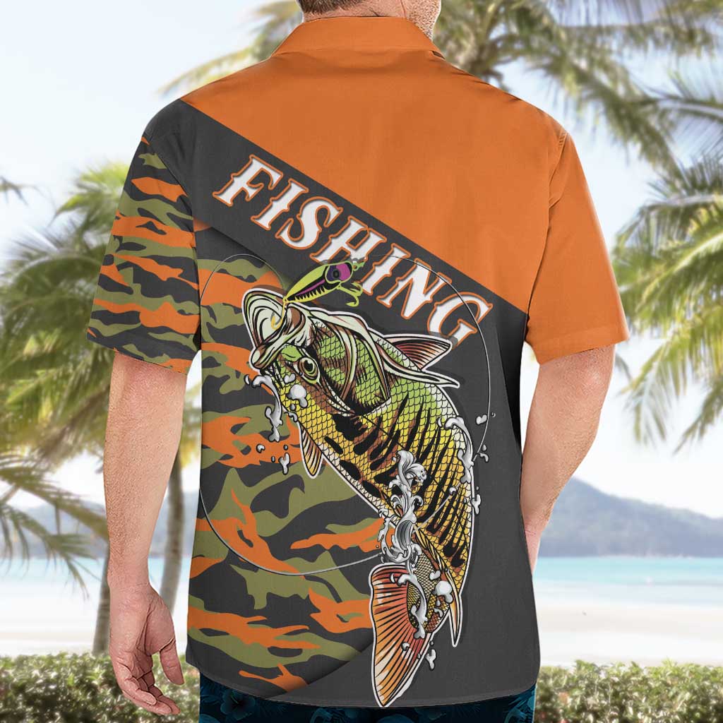 Bass Fishing Fisherman Hawaiian Shirt Camouflag Pattern - Wonder Print Shop