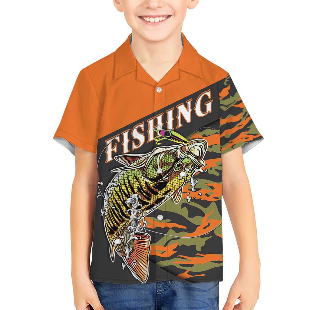 Bass Fishing Fisherman Hawaiian Shirt Camouflag Pattern - Wonder Print Shop