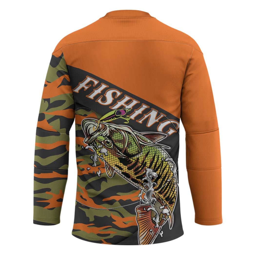Bass Fishing Fisherman Hockey Jersey Camouflag Pattern - Wonder Print Shop