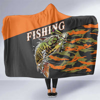 Bass Fishing Fisherman Hooded Blanket Camouflag Pattern - Wonder Print Shop