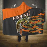 Bass Fishing Fisherman Hooded Blanket Camouflag Pattern - Wonder Print Shop